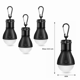 Voarge Camping Lamp, LED Camping Lantern, Emergency Light with Carabiner Waterproof Portable Camping Lantern LED for Camping, Adventure, Fishing, Emergency, Power Outage (Pack of 3) (Black)