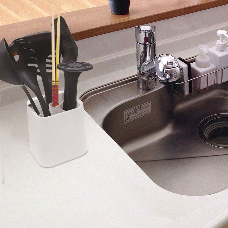 Kokubo Kogyo KK-392 Kitchen Tool Stand White HAUS Cutlery Holder