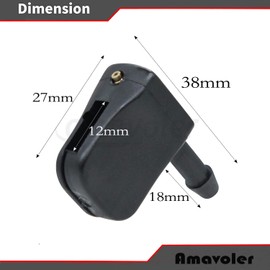 Amavoler 2 PCS Front Windshield Wiper Arm Washer Nozzle Jet Sprayer Nozzle Replacement Universal Fit For Wiper Arm 12mm,Renault Espace 3, VW Crafter Smart Etc. Black
