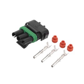 TUCKBOLD 3 Pin Car Electrical Wire Connector Plug Kits, 2.5mm Series Car RV Truck Female Cable Terminal Housing Black Green, 1 Set Automotive Parts