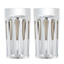 Motorcycle Upper Fork Boot Slider Covers Protective Shells Compatible with Harley Touring Street Glide Road King Electra Glide Trike Models 1980-2024 (Chrome)