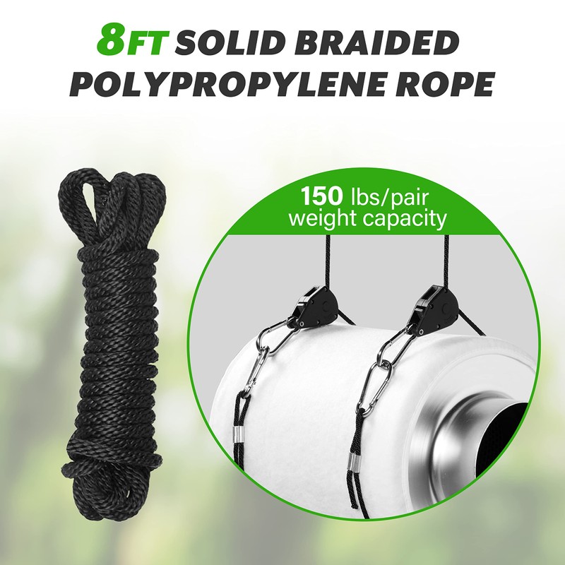 HealSmart 4Pcs 1/8" Kayak Tie Downs Rope Canoe Bow and