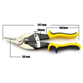 Senris Aviation Metal Cutter 10" Multifunctional Industrial Scissors with Safety Buckle for Cutting Metal Sheet Cutting (Straight / Left / Right Cut), multicolour