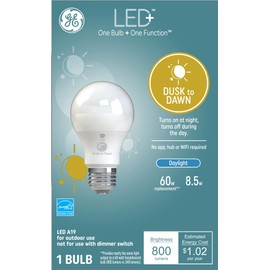 GE LED+ Dusk to Dawn Daylight A19 (1-Pack)
