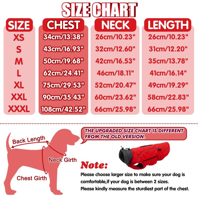 EMUST Dog Jackets for Winter, Cold Weather Coats for Dogs,