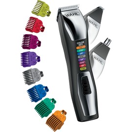 Wahl Color Pro 3025945 - Recortadora de barba todo en uno, recargable, inalámbrica, codificada por color, con detalle para cejas, recortadora de pelo y nariz giratoria para hombres, modelo 3025945