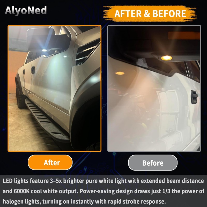 AlyoNed Pair Newly Redesigned Version 48 LED Chip Side Mirror