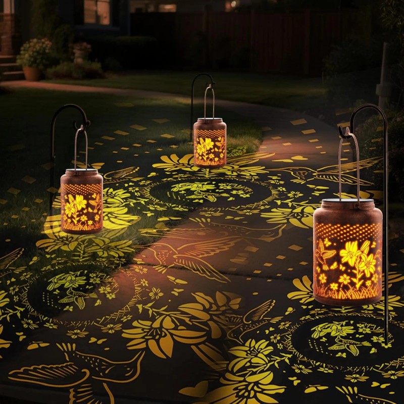 KagoLing Solar Lantern Hanging Light LED Hummingbird Outdoor Garden Lamp