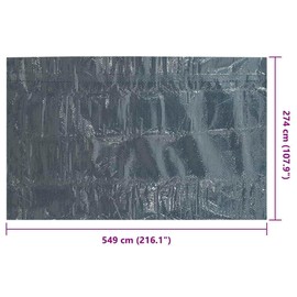 vidaXL Floating PE Solar Pool Film, Efficient Heat Retention, Water Evaporation Reduction, Easily Tailored, Lightweight, for Swimming Pools, Black and Blue - Size: 216.1" x 107.9"