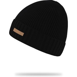 Yuma Merino Wool Winter Hat for Men and Women Extra Warm and Soft, black