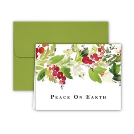 Paper Frenzy Peace on Earth Garland Christmas Cards and Envelopes - 25 pack