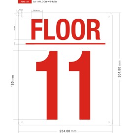 BuildingSigns.com 11 FLOOR SIGN (10x12, White, Aluminum) -REF24-1027