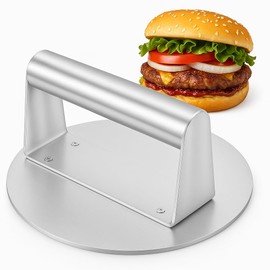 GC GLOBALCOMMERCE Pressa per Hamburger in Acciaio Inox | Stampatore Antiaderente e Facile da Pulire, Ideale per Carne, Verdure e Veg Burger