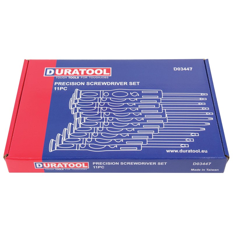 DURATOOL D03447 Precision Screwdriver Set, 11 Piece