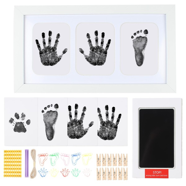 FINEASY Baby Handprint and Footprint Photo Frame kit, Inkless Hand