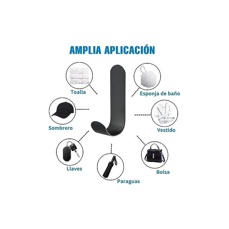 8 Piezas Ganchos Adhesivos para Pared