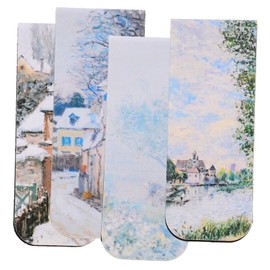 TEHAUX 4pcs Scenery Bookmarks Magnetic Bookmarks Set Book Markers for Women Magnetic Page Clips Reading Accessories Delicate Decor