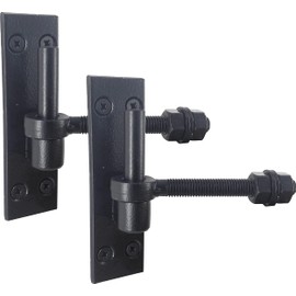 IRONTITE® 2 Pack Heavy Duty Gate Hinges with 12mm Pin and 12mm Gate Eye Bolts, to Suit Wrought Iron Gates and Wooden Gates. Black Gate Hinges Hook On Plate Hinge Pins.