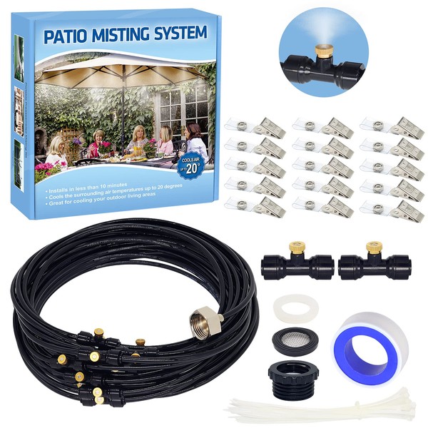 Misters for Outside Patio, 65.6FT Misting Cooling System, DIY Misting