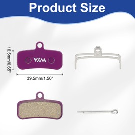 HARFINGTON 2set Disc Brake Pad 1.56" x 0.65" Semi-Metallic Resin Bike Brake Pads with Spring and Pin for BB7 M355 M446 M640 Mountain Road Bikes, Purple