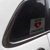 Car Stickers Emergency AED Inside Text Caution First Aid Decal