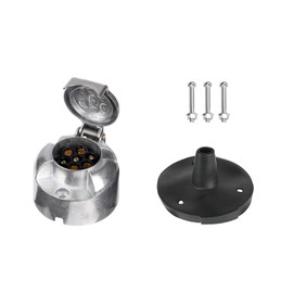 XUEYI 7 Pin Socket Trailer Metal Aluminium Housing with Rear Seal, According to ISO 1724, Trailer Socket 7 Pin, Car Socket 12 V 7 Pin, Socket 7 Pin for Car Trailers
