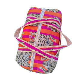 INDACORIFY Indian Cotton Tiger Print Quilted Duffle Bag Large Size Beautiful Print Weekender Bags Handmade Shoulder Travel Overnight Bag