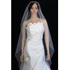 Bridal Mantilla Veil Diamond (Off) White 1 Tier Long Cathedral
