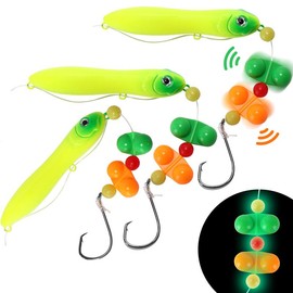 3PCS Catfish Rigs -Santee Cooper Rattling Rig With Floats & 30cm Pre-Tied 80LBLeader For Lake, River & Bank Fishing -Heavy-Duty Trophy Catfish Rig - SIZE: 6/0 3PCS