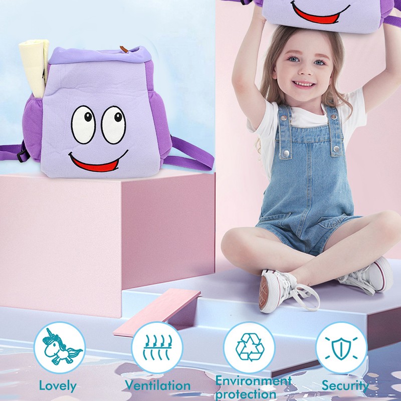 Explorer Backpack Bag Purple Smile Student Backpack Breathable Wearable Explorer