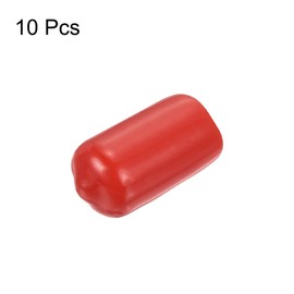 uxcell 10pcs Rubber End Caps 11mm(7/16") ID Vinyl Round End Cap Cover Screw Thread Protectors Red