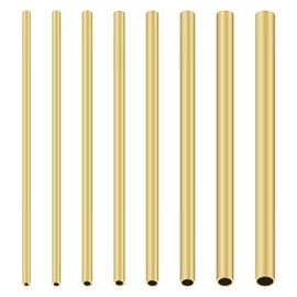 iMeistek Brass Tubes Set,8PCS Metal Seamless Straight Pipe Tubing,2mm 2.5mm 3mm 3.5mm 4mm 4.5mm 5mm 6mm OD x 0.5mm Wall Thickness 200mm Length Brass Pipe Tubes