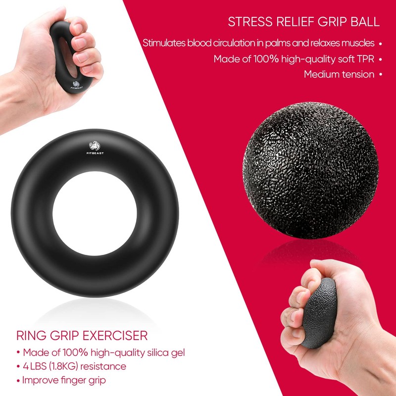FitBeast Hand Grip Strengthener Forearm Grip Workout Kit - 5