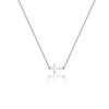 Yimofy Dainty Cross Necklace for Women Silver Plated Horizontal Cross