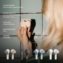 Sudio N2 Pro True Wireless Bluetooth In-Ear Earbuds mit ANC - Multipoint-Verbindung, IPX4 wasserabweisend, USB-C und kabelloses Laden, Mikrofon, 30h Spielzeit mit Ladecase (Weiß)