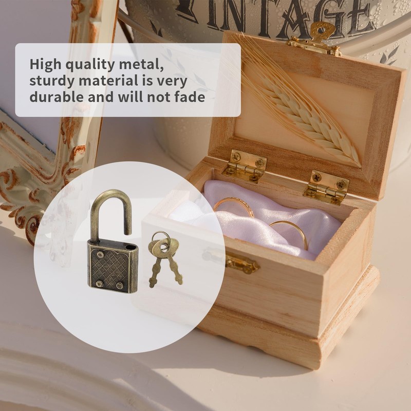 Coshar 8Pcs Retro Mini Padlock with Key Jewelry Box Storage