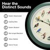 Mark Feldstein, Audubon Singing Bird Wall Clock, 13 Inch, Green