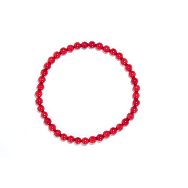 Taddart Minerals Red Brown Natural Gemstone Jasper Bracelet with 4mm