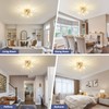 Modern Small Crystal Ceiling Light Fixture, 4-Light Gold Crystal Sputnik