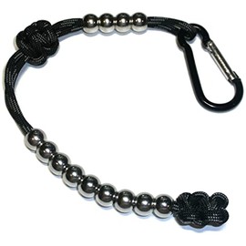RedVex 10-inch Pace Counter - Silver Metal Imitation Beads - Choose Color and Clip Style-(Black and Gray-Alum)