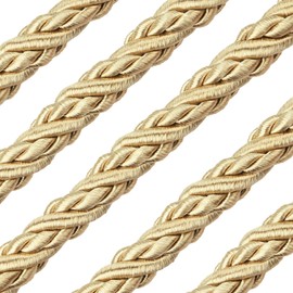 HedongHexi 10 Yard 3/8''(1cm) Twisted Trim Cord Rope,10mm Nylon Twisted Cord Thread String for Home Decor, Crafts Making and Costume Crafting (Gold)