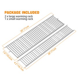 Onlyfire Stainless Steel Warming Rack Replacement for Masterbuilt Gravity Series 1050 Digital Charcoal Grill and Smoker, Set of 3