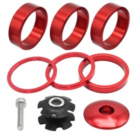 EATAKWARD 9 Pack Bike Headset Spacer Set, 1-1/8 inch 28.6 mm Bicycle Headset Spacer Kit, Aluminium Alloy Bicycle Front Fork Stem Spacers Kit for MTB BMX Mountain Bike Road Bike