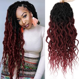 Faux Locs Crochet Hair 6Packs 24Inch Goddess Locs Crochet Hair, Long Locs Crochet Hair with Soft Curly Ends Dreadlocks Faux Crochet Locs Synthetic Braids Extensions (24'', TBUG) …