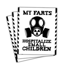 (3PCs) My Farts Hospitalize Small Children Vinyl Sticker, Funny Warning Stickers for Water Bottles, Funny Car Bumper Stickers, Fart Stickers - Stickers for Laptop Water Bottle Phone Car Helmet 3"
