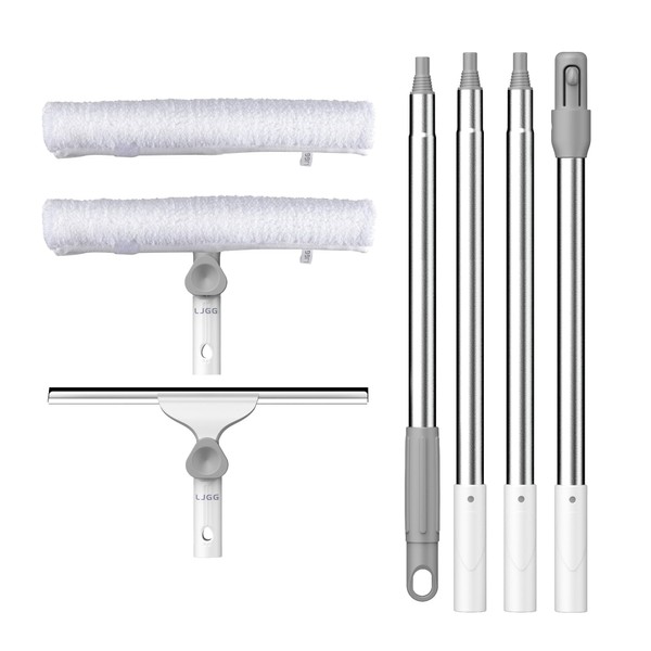 LJGG Window Cleaning Squeegee kit, 14" Squeegee and 14" Microfiber
