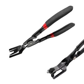 Sylvil Panel Clip Removal Plier, Automotive Door Panel Upholstery Trim Clips Removal Tool Pliers, Remove Push Pin and Press in Trim Clip Fasteners Lift Action Plier, Car Accessories (Black)