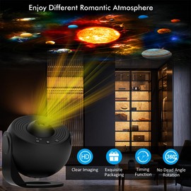 Star Projector,Planetarium Projector Galaxy Projector for Bedroom,360 Degree Rotation Galaxy Night Light with 4K Replaceable 13 Galaxy Discs Large Projection Area Sky Night Light for Kids Adults