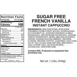Cappuccino Supreme 1.2 lb bag Sugar Free French Vanilla Instant Cappuccino Mix