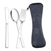 Fosly 3 Piece Stainless Steel Camping Cutlery Set, Travel Flatware